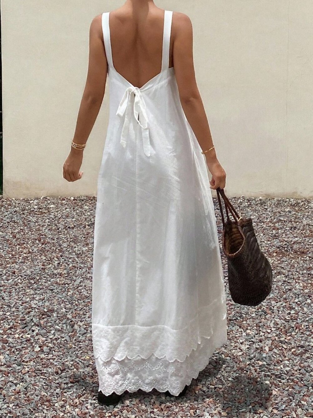White Casual Women's Loose Dress - Picture 2 of 7